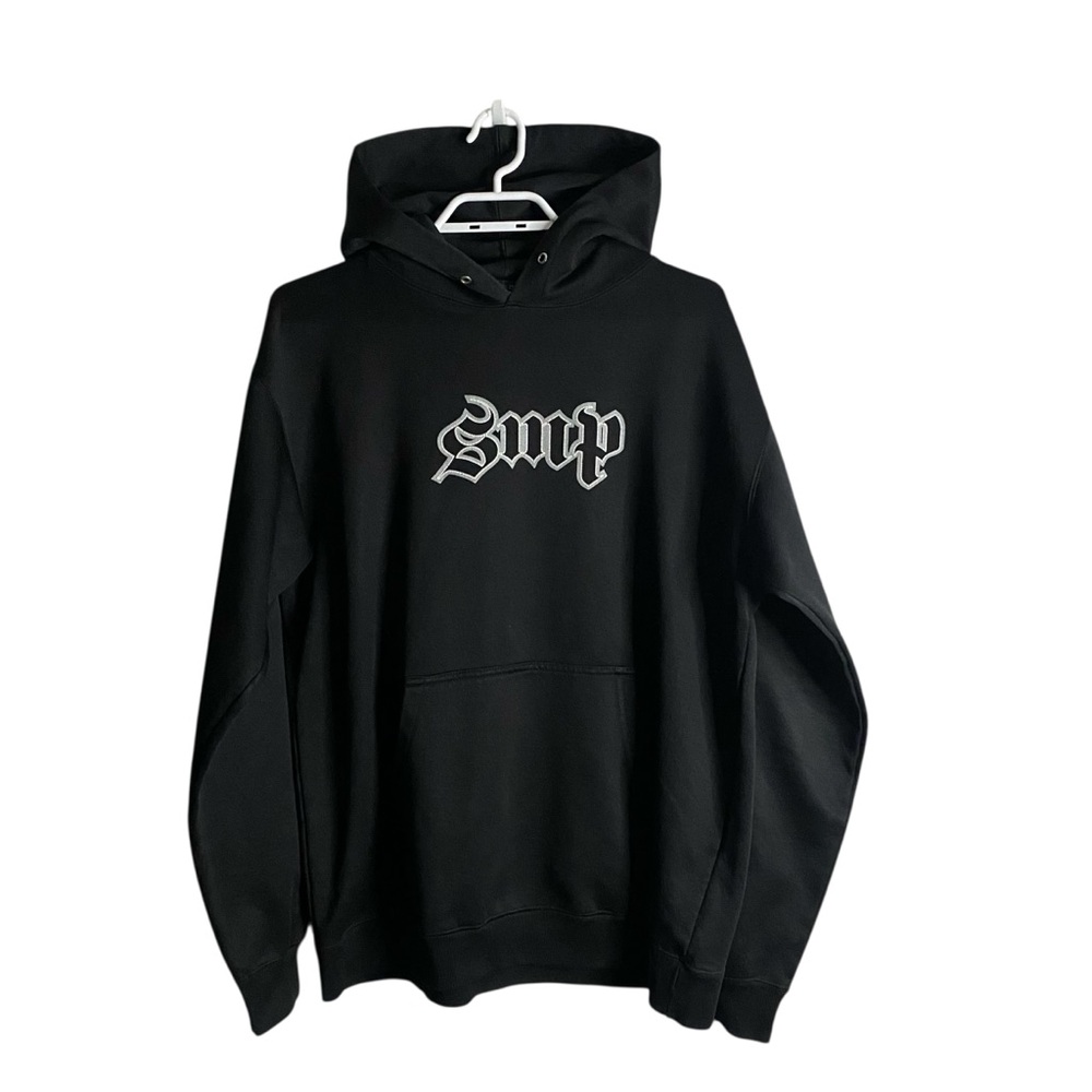 SMP Men's Black Graphic Relaxed Fit Sweatshirt Hoodie